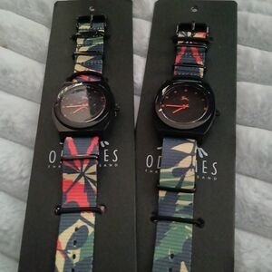Bold Black Watch with Multicolor Strap